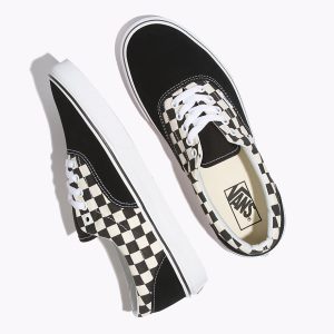 Vans Erkek Spor Ayakkabı Primary Check Era Siyah/Beyaz | 37344-651